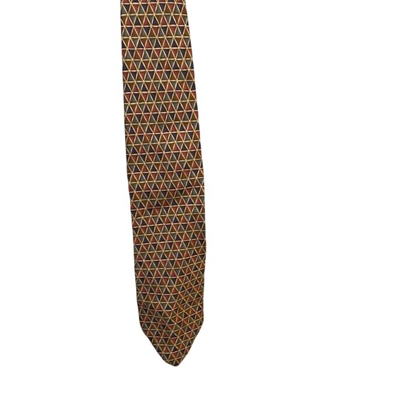 Valentino Cravate Geometric Designer Tie 100% Silk Multicolored Made In Italy - Picture 5 of 5